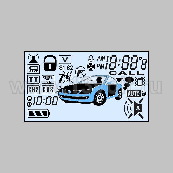 Дисплей ЖК для брелока Sheriff ZX-940 на ножках