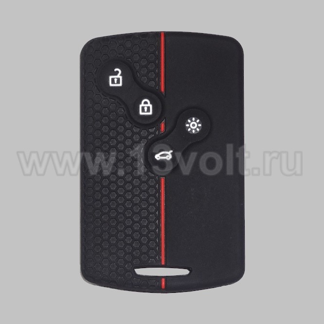 Чехол для смарт-ключа Renault, черный-красн