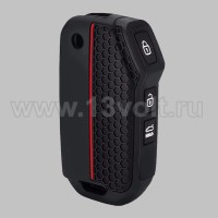 Чехол для выкидного ключа KIA 3 кн., черный-красный