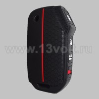 Чехол для выкидного ключа KIA 4 кн., черный-красный