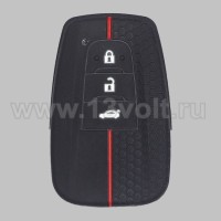 Чехол для смарт-ключа Toyota 3 кн., черный-красный