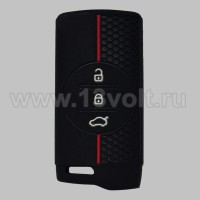 Чехол для смарт-ключа Chery 3 кн., черный-красный
