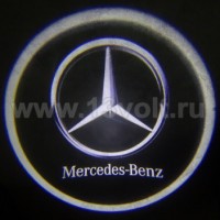 Подсветка зоны открытых дверей с логотипом Mercedes