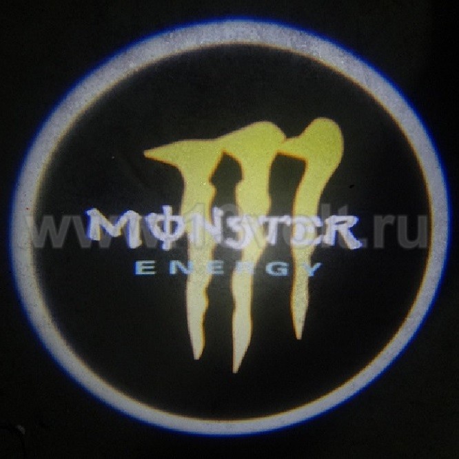 Подсветка зоны открытых дверей с логотипом Monster