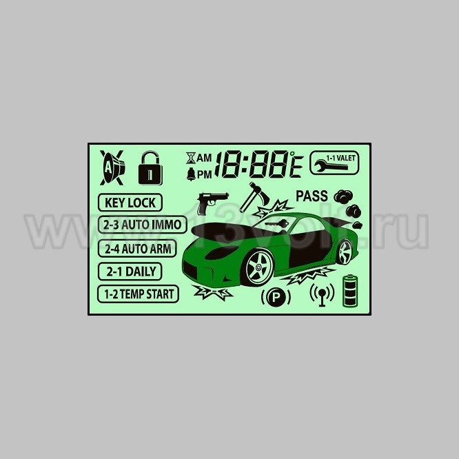 Дисплей ЖК для брелока Tomahawk TZ-9030 на ножках