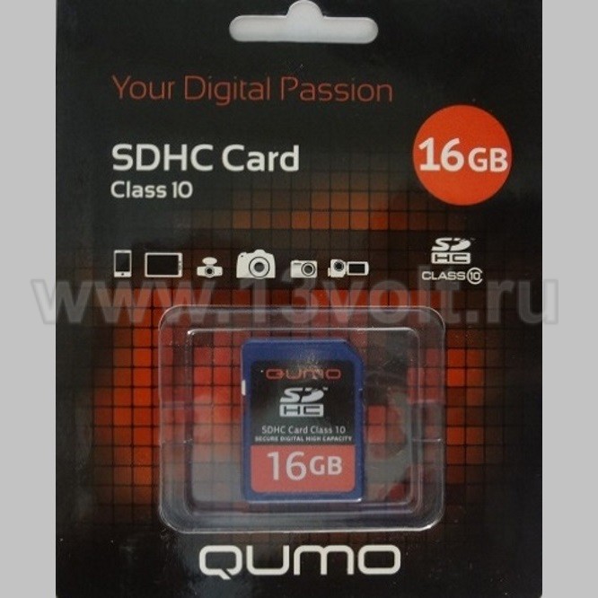 Карта памяти SDHC 16GB class 10 Qumo